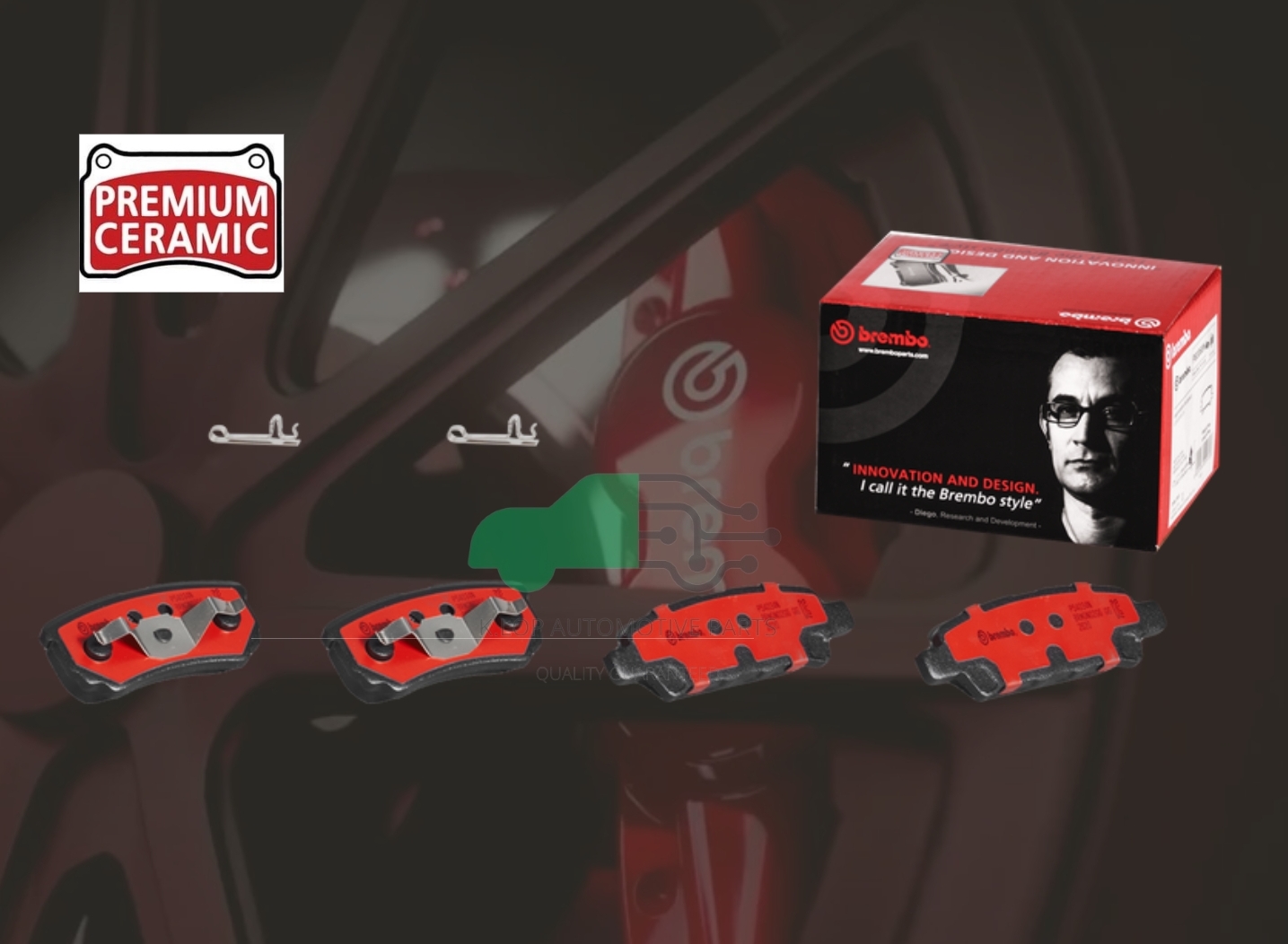 P54 034N ผ้าเบรกหลัง (แท้ BREMBO รุ่น Ceramic) LANCER CEDIA (1.6 1.8) 01-07