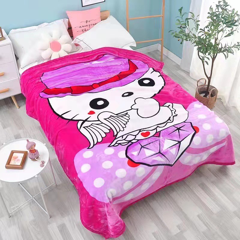 ผ้าห่มขนมิ้ง 6 ฟุต หนัก 2 KG ความหนาผ้า 2 ชั้น (คละลาย 6 ผืน)