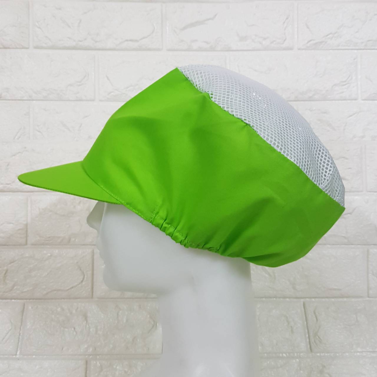 หมวกคลุมผมตาข่ายบน สีเขียวเลม่อน
