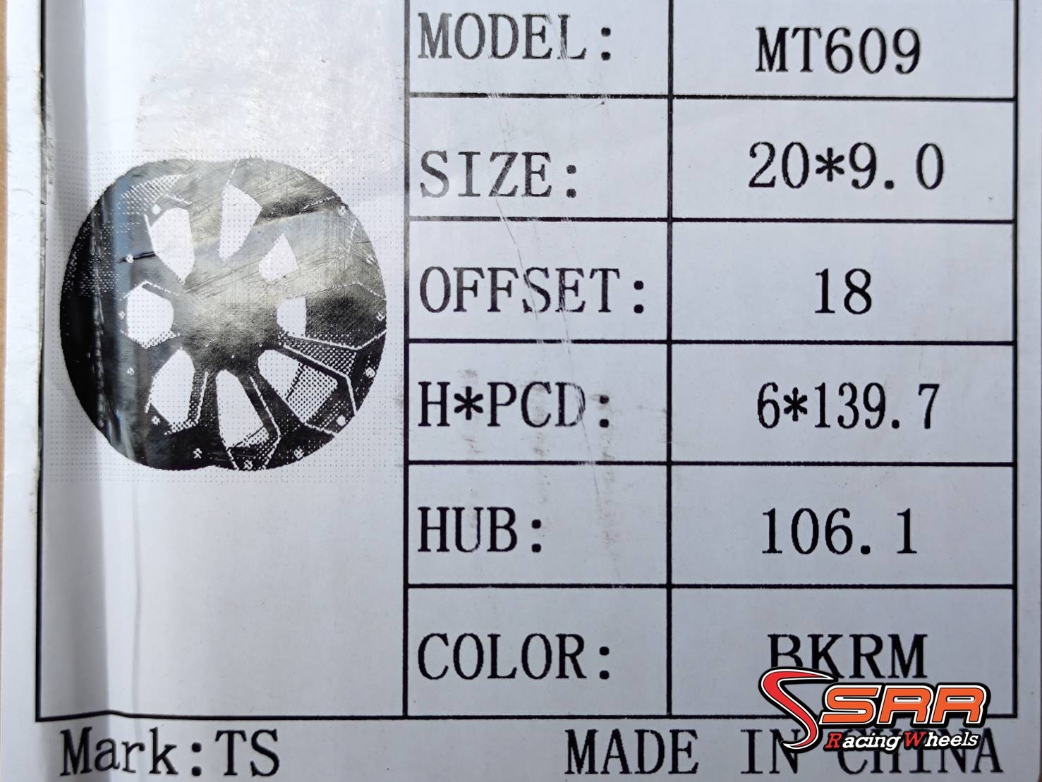 OASIS MT609 20x9 6H139.7 ET18 BKRM ราคาพิเศษ