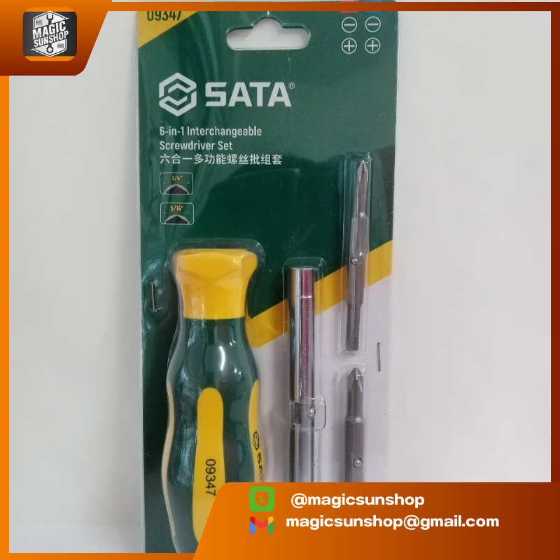 SATA ชุดหัวขันน็อต 6-in-1 Interchangeable Screwdriver Set 09347