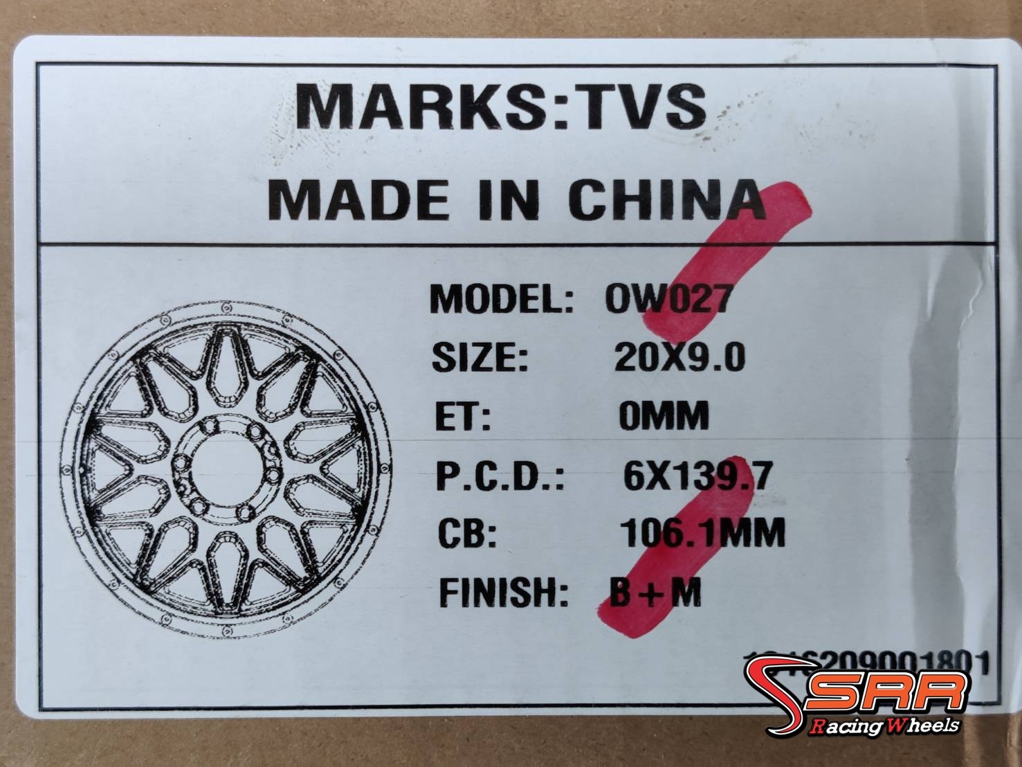 OASIS OW027 20x9 6H139.7 ET0 B+M ราคาพิเศษ