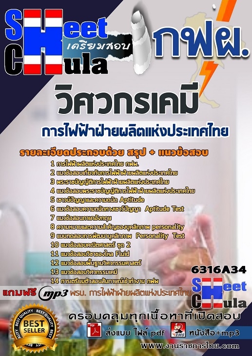 6316A34แนวข้อสอบ วิศวกรเคมี การไฟฟ้าฝ่ายผลิตแห่งประเทศไทย (กฟผ)