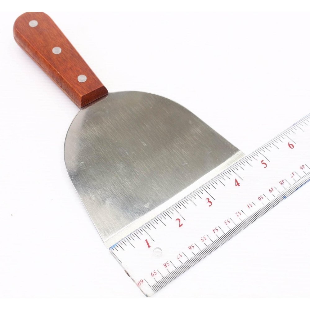 ที่แซะขนม คุกกี้ ใบมีดสแตนเลสสตีล หน้ากว้าง 4.5 นิ้วด้ามไม้