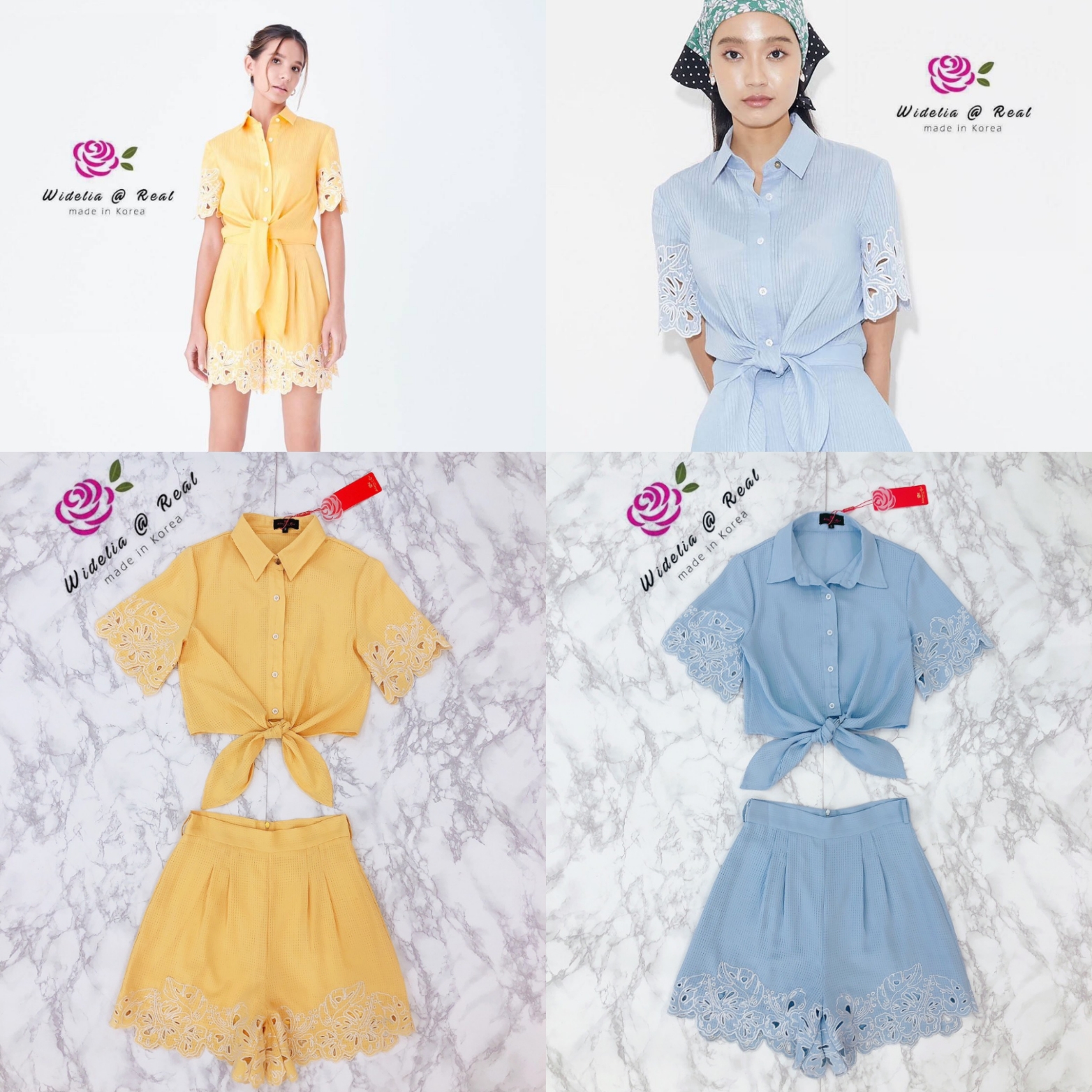 ASV Set Top+Pant เซ็ทเสื้อผูกโบว์กับกางเกงขาสั้นแสนสวย