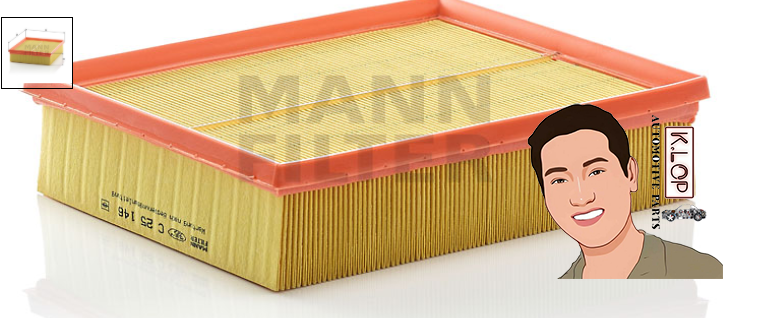 C25146 ไส้กรองอากาศ DISCOVERY II '98-04', FREELANDER I, RANGE ROVER II (2.5 V6, 4.0 V8) : MANN-FILTER แท้นำเข้ายุโรป