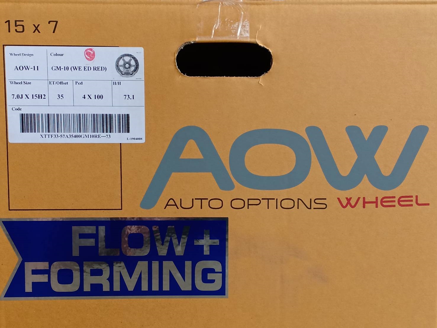 TE37 AOW-11 FlowForming ขอบ15 4x100 สีกันหยอดแดง