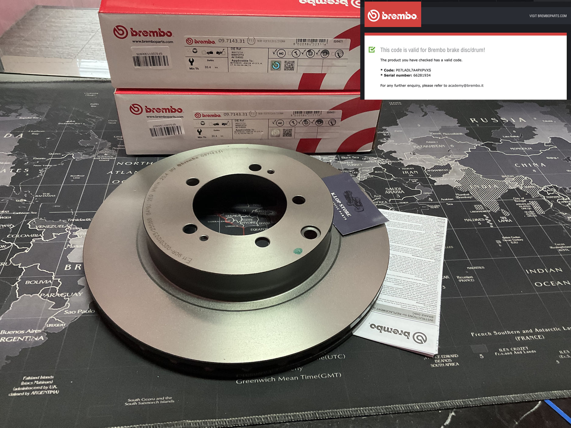 09 7143 31 จานเบรค ล้อ R (ยี่ห้อ BREMBO) รุ่น HC UV PVT MITSUBISHI Lancer Evolution VIII-IX (CT9A) (4-9) ปี1999->
