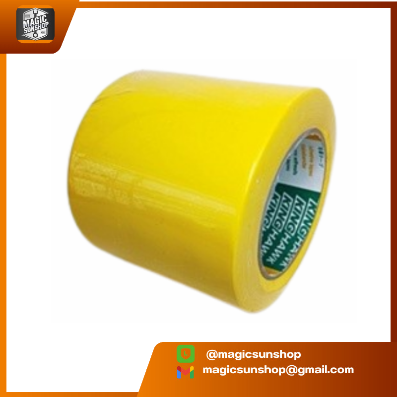 KINGHAWK เทปตีเส้นพื้น PVC FLOOR MASKING TAPE 4นิ้ว 96mm x 33mtr สีเหลือง