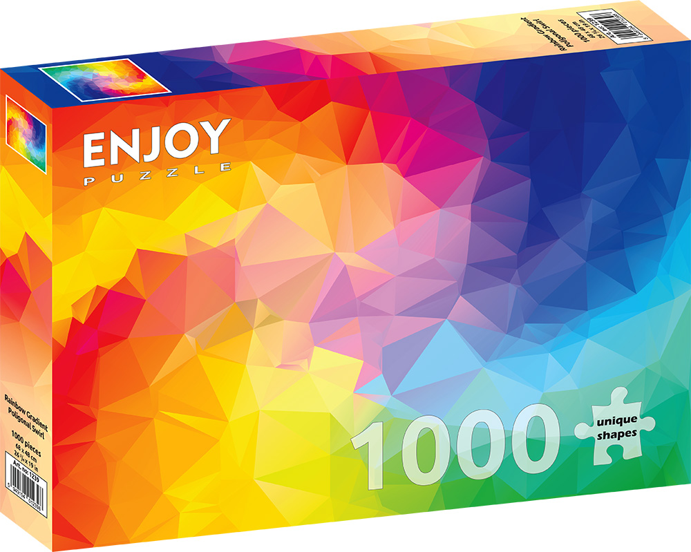 Enjoy Puzzle - Rainbow Gradient Poligonal Swirl 1000 pcs.