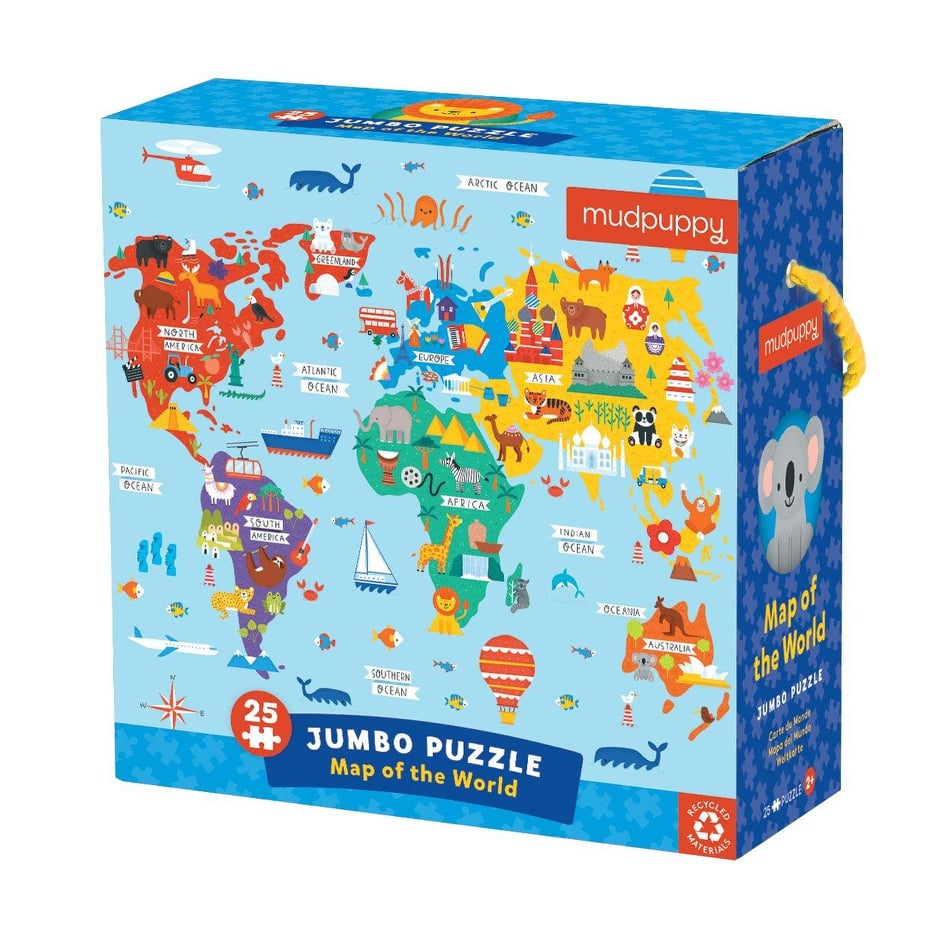 Mudpuppy - Map of the World (Jumbo Puzzle) 25 pcs.
