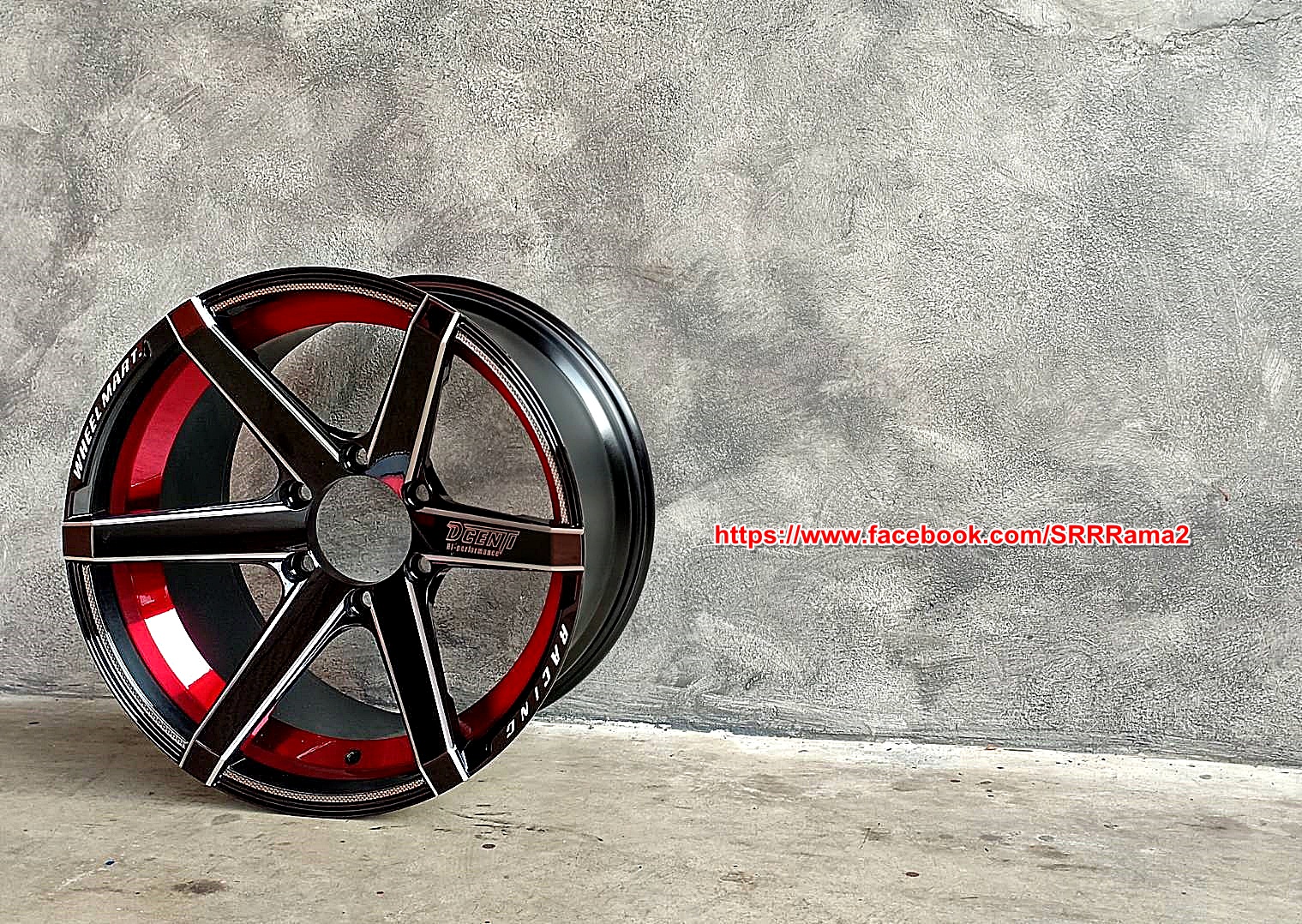 DCENTI STW777-II ขอบ18 หน้า9.5 หลัง10.5 ET25 สีดำเงาคลิบเงินขอบแดง