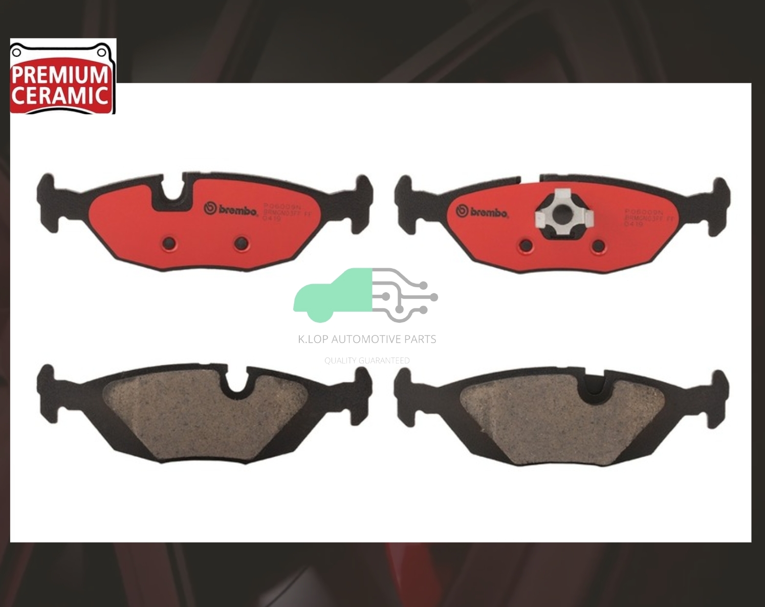 P06 009N ผ้าเบรกหลัง (แท้ BREMBO รุ่น Ceramic) BMW 3 E30 (316i 318i 320i 325i)