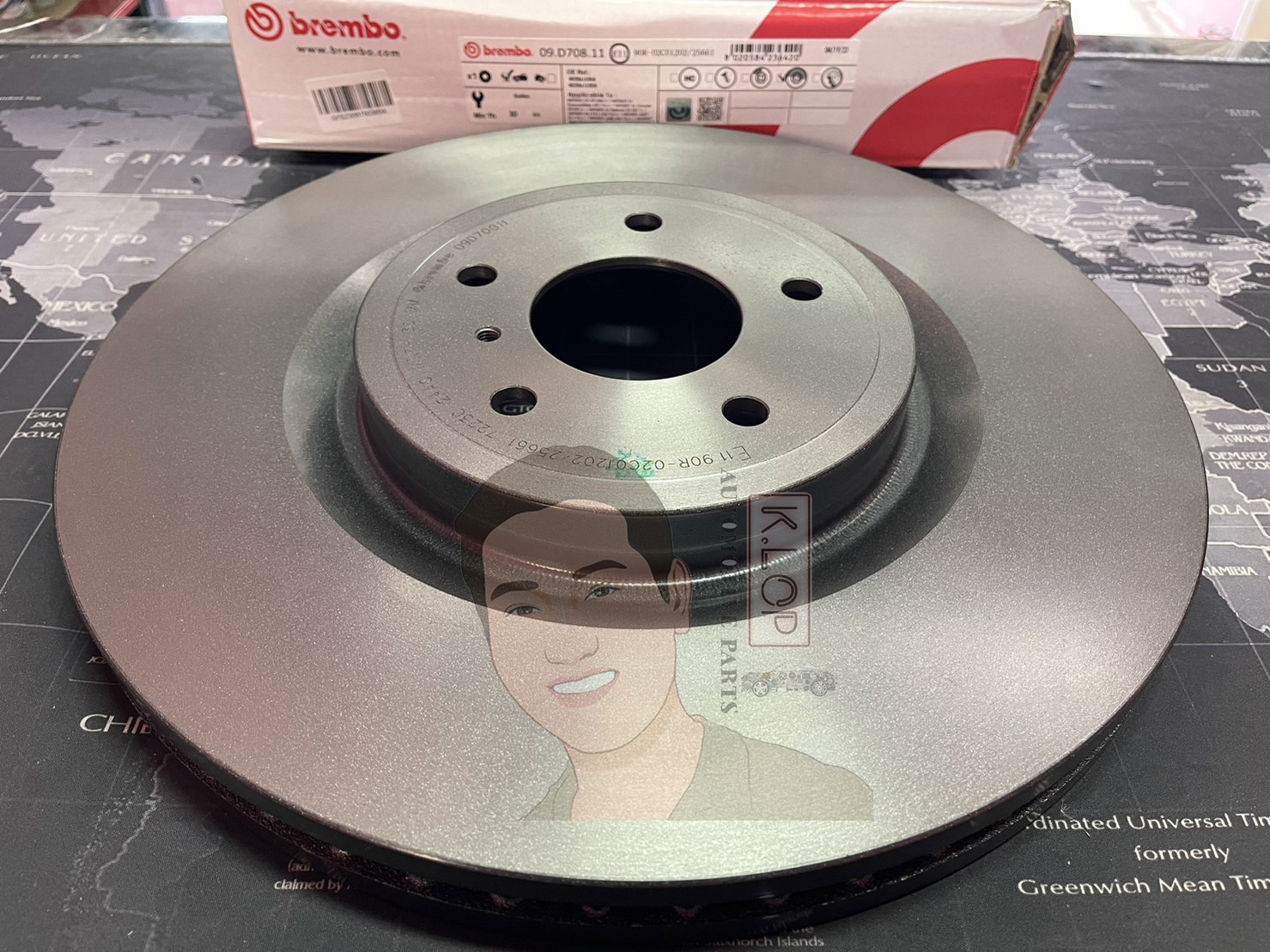09 D708 11 จานเบรค ล้อ F (ยี่ห้อ BREMBO) รุ่น Std NISSAN 370Z (Z34) Roadster Nismo ปี 2009->