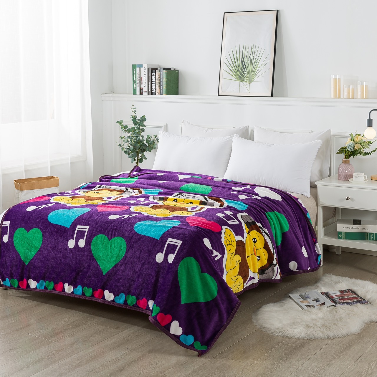 ผ้าห่มนาโน 6 ฟุตพิมพ์ลายการ์ตูน 12 ผืน