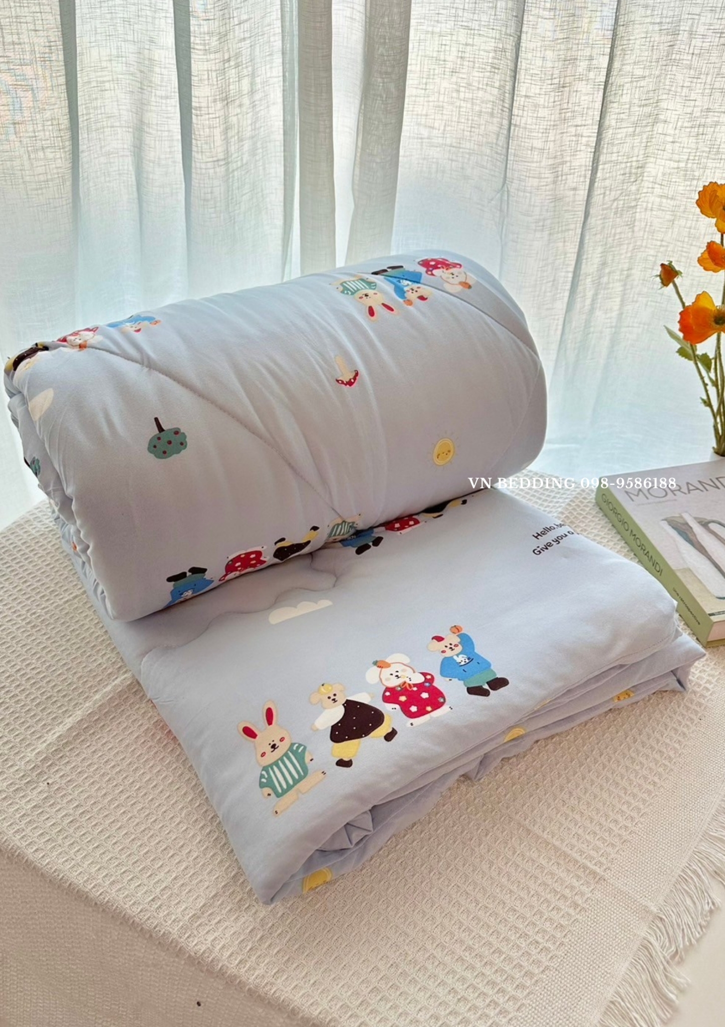 ผ้านวมใยไหมนม 6 ฟุต (6ผืนคละลาย)