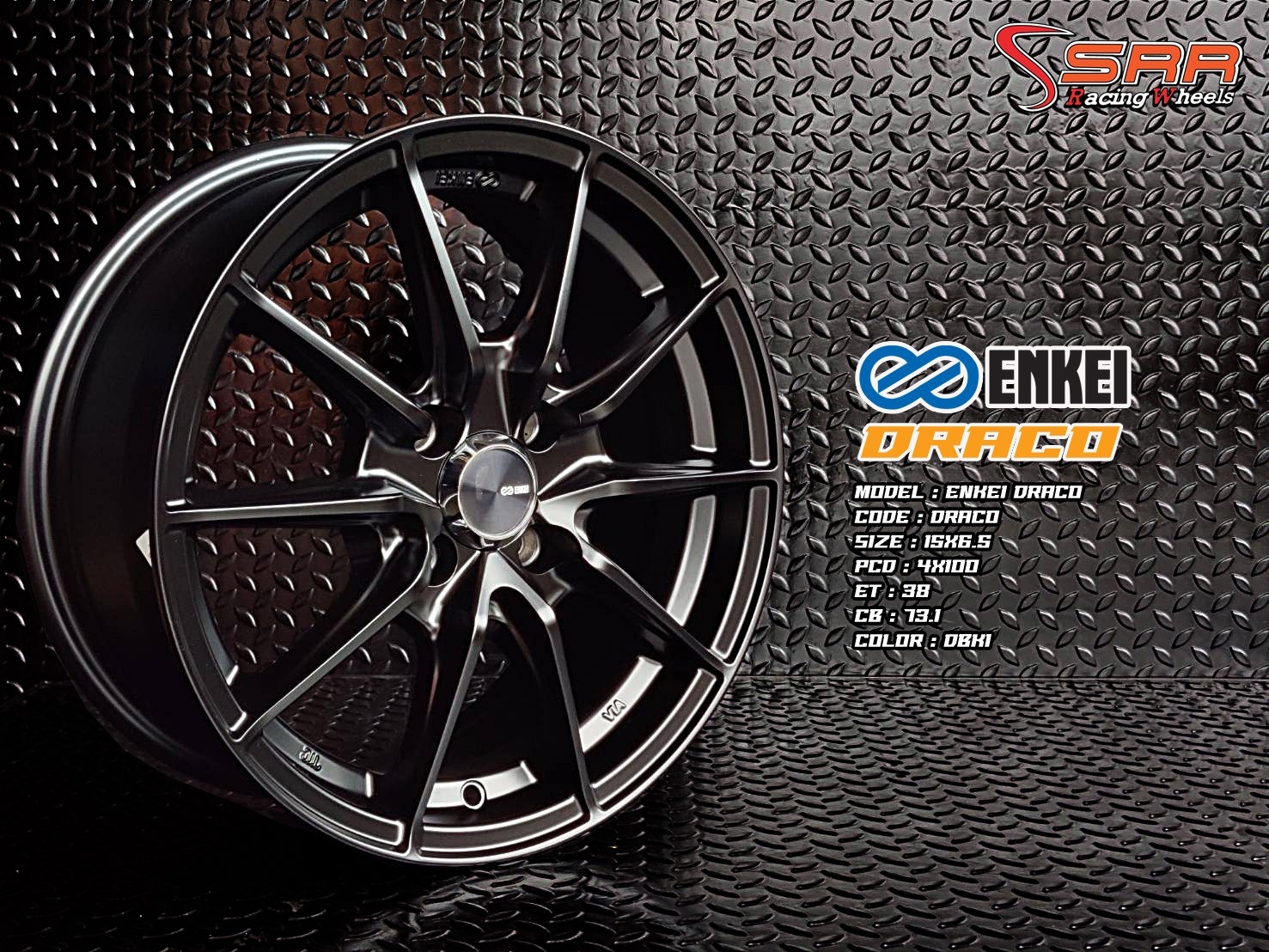 ENKEI DRACO ขอบ15 4H100 ET38 DBK1 มีจำหน่ายที่ร้านSRR