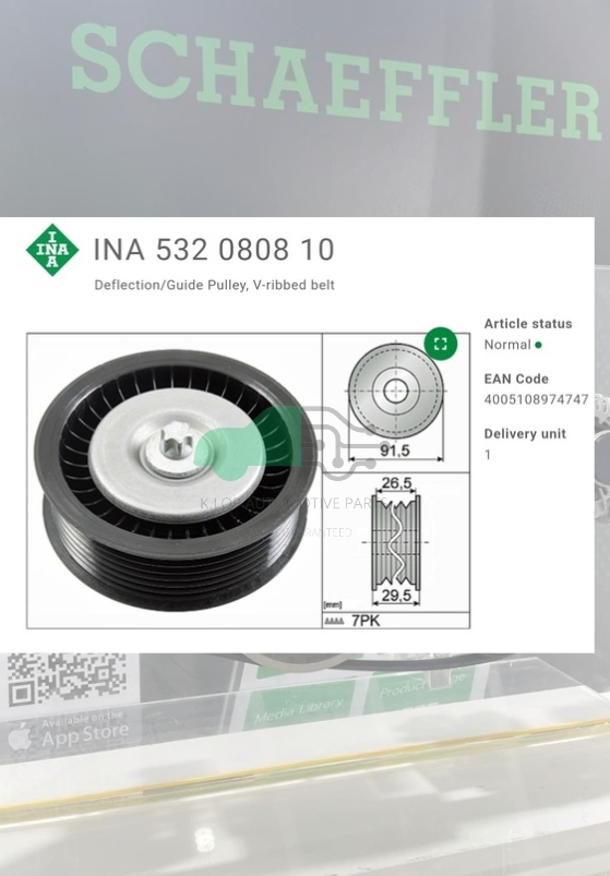 (INA) : ลูกรอก 7ร่อง BENZ OM642 W212-3 C218 X253 W221-2 W166