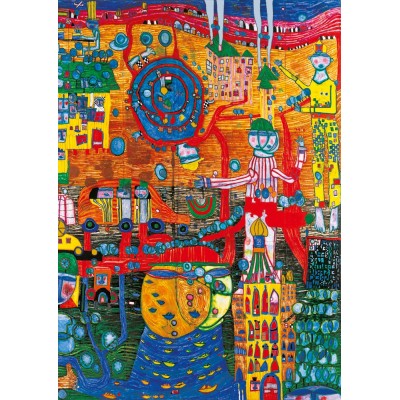 Bluebird Puzzle - The 30 Days Fax Painting, 1996 by Hundertwasser 1000 pcs.