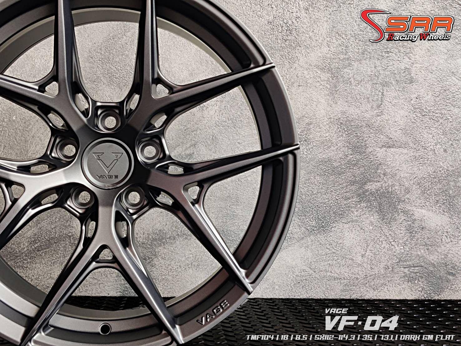 VAGE VF-04 ขอบ18 5H112/114.3 ET35 DARK GM FLAT ราคาพิเศษ