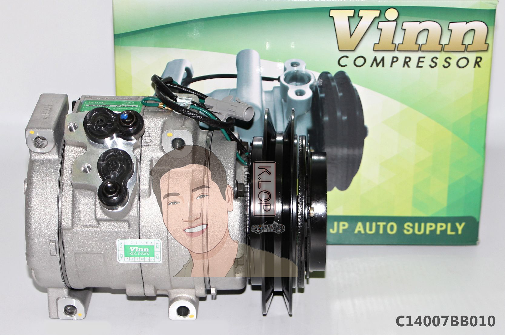 C14007BB010 คอมแอร์ยี่ห้อ Vinn (10S15C 1B 24V ออกซ้าย - ขาตรง ISUZU)