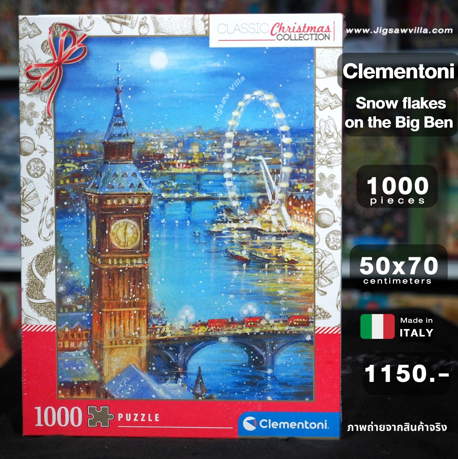 Clementoni - Snow Flakes on The Big Ben 1000 pcs.