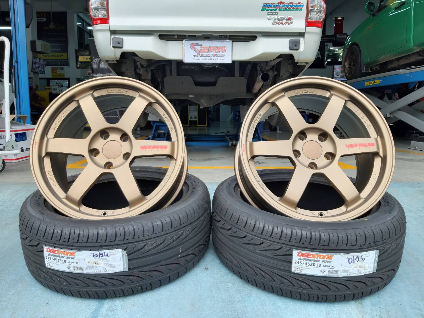 TE37 TMF-025 TK-37 FF ขอบ18 5x114.3 สีน้ำตาลหยอดแดง