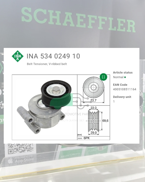 ชุดตั้งสายพาน(INA) : LF MAZ3 2.0 ปี 04, Focus 1.8/2.0, S40 V50