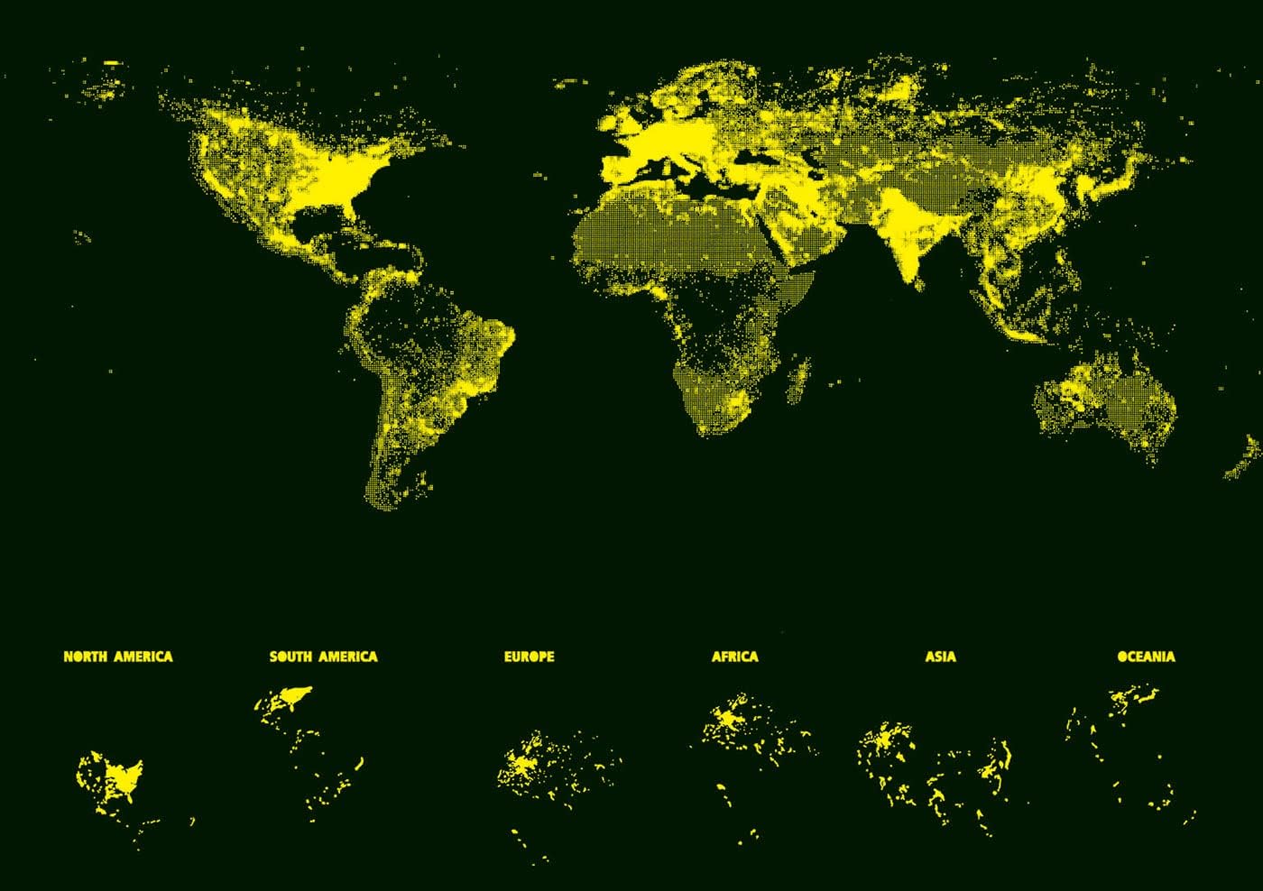 Educa - World Map Neon by Cartograma (Glow in the Dark) 1000 pcs.