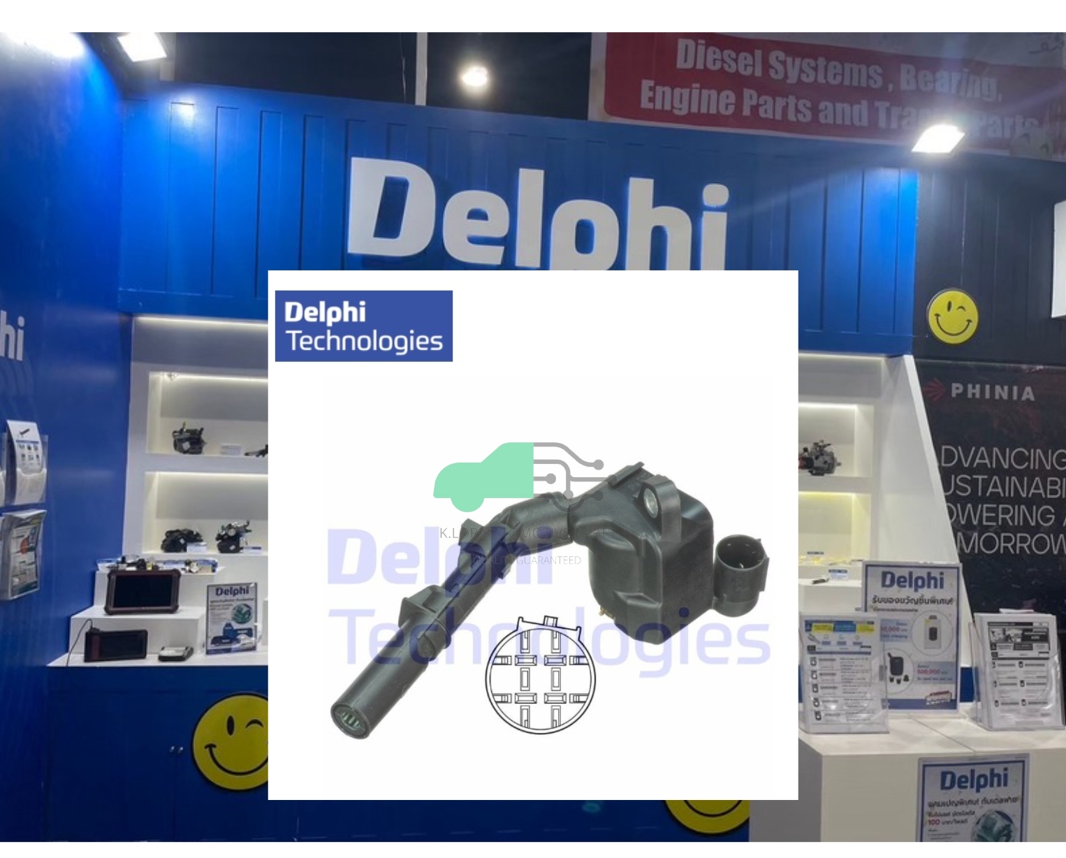 คอยล์จุดระเบิด BENZ M276 W205 AMG/ҠW222/ W166/ W218 CLS ปลั๊กกลม ยี่ห้อ Delphi (1 คัน ใช้ 4 ตัว ) OE NO. 276 906 7900
