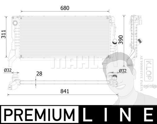 หม้อน้ำ BMW X1(F48) sDrive20d ปี16-19, MINI(F56) Cooper D ยี่ห้อ (MAHLE)