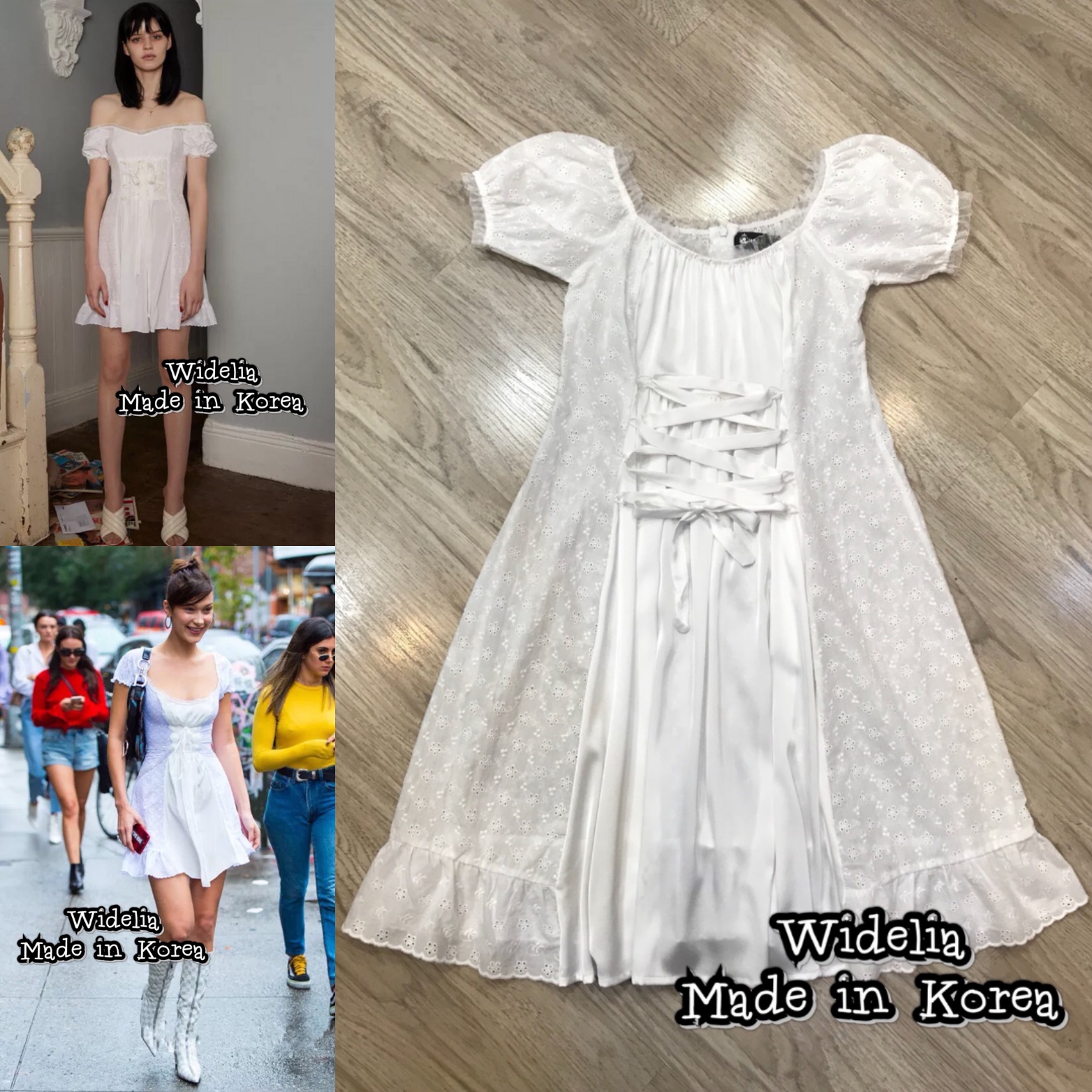 *พร้อมส่ง*Dress :: เดรสแขนตุ๊กตาตัวสวย แสนหวาน คอเหลี่ยม