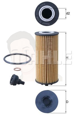 OX 1238D กรองน้ำมันเครื่อง (BMW คิท B38 B47-48 / 1 (F40) 2 (F44-46) X (F48 F39) Mini (F54)