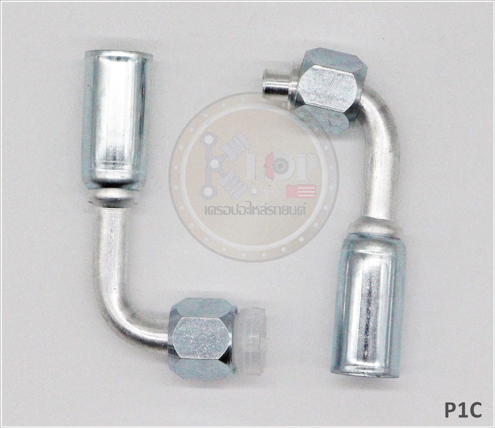 P1C พิตติ้ง 3/8นิ้ว -90องศา โอริง R134a (ปลอกเหล็ก) (Vinn)