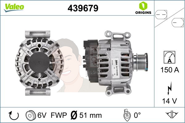 439679 ไดชาร์จ Valeo รุ่น BENZ M271 W204/W212/W207/R172