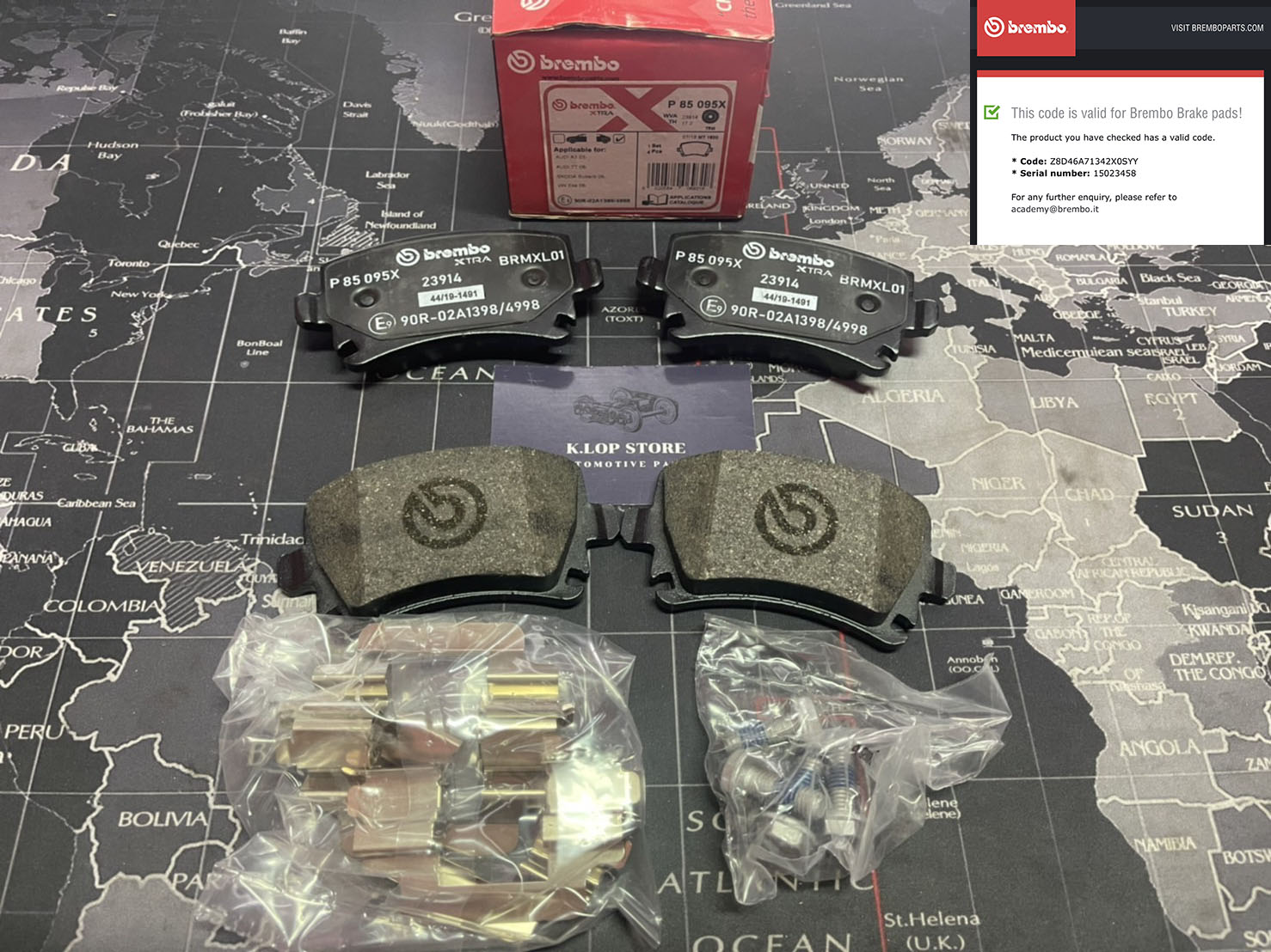 P85 095X ผ้าเบรกหลังแท้ BREMBO รุ่น XTRA : AUDI TT (8J3/ 8J9) 2.0 TTS Quattro, 3.2 V6 Quattro,SCIROCCO 2.0 R, Golf R การันตีคุณภาพมาตรฐานโดย " เครอป อะไหล่ยนต์"