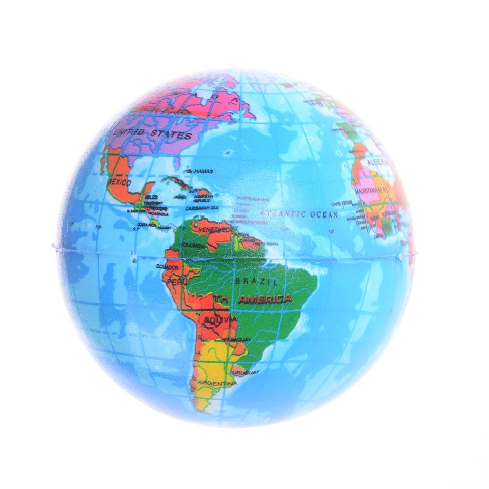 ลูกบอลนิ่ม บริหารมือ ลายแผนที่โลก