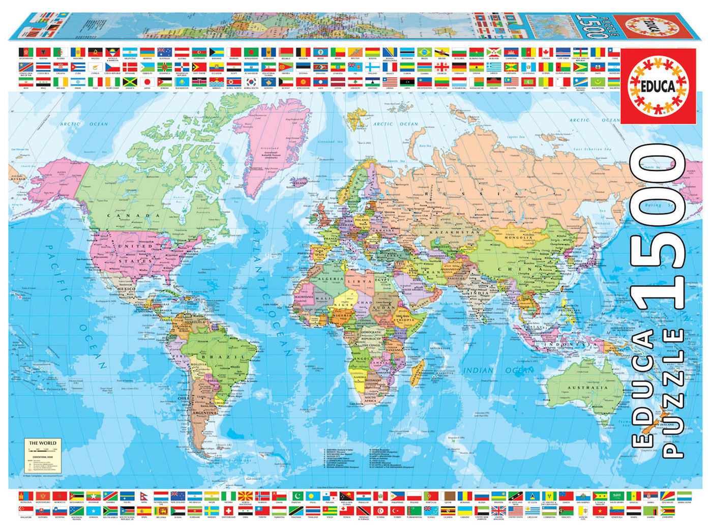 Educa - Political Worldmap by Cartograma 1300 pcs.