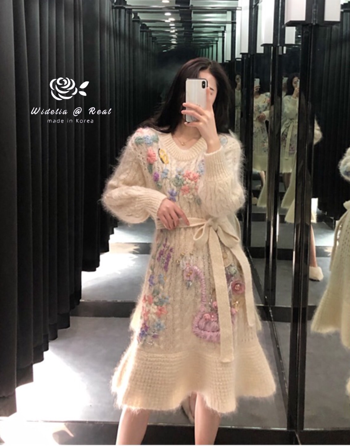 Zara Mini Dress มินิเดรสแสนสวย เนื้อผ้าไหมพรมผสมขนมิ้งเกรดพรีเมี่ยม