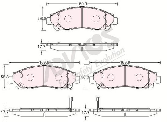 A1N289 ผ้าเบรกหน้าแท้ญี่ปุ่น ADVICS : รุ่น HIACE COMMUTER 19