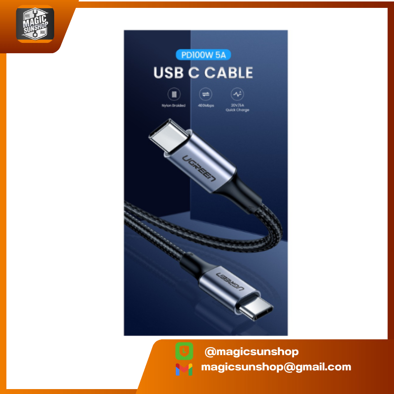 925090 GREEN 100 W USB A to USB C Charging Cable 2M