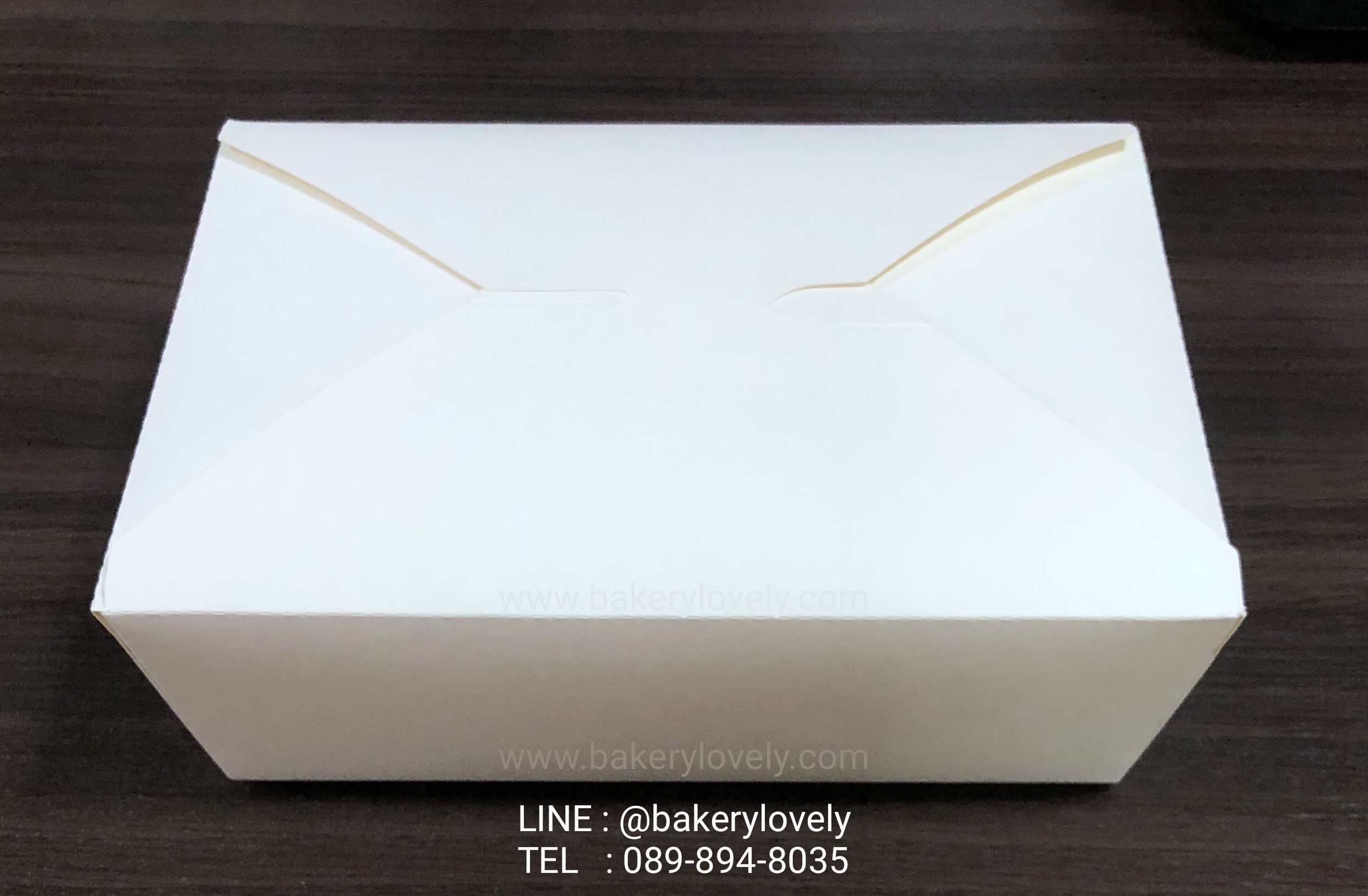 กล่องกระดาษใส่อาหาร สีขาว ฝาเปิดบน 2,000 ml