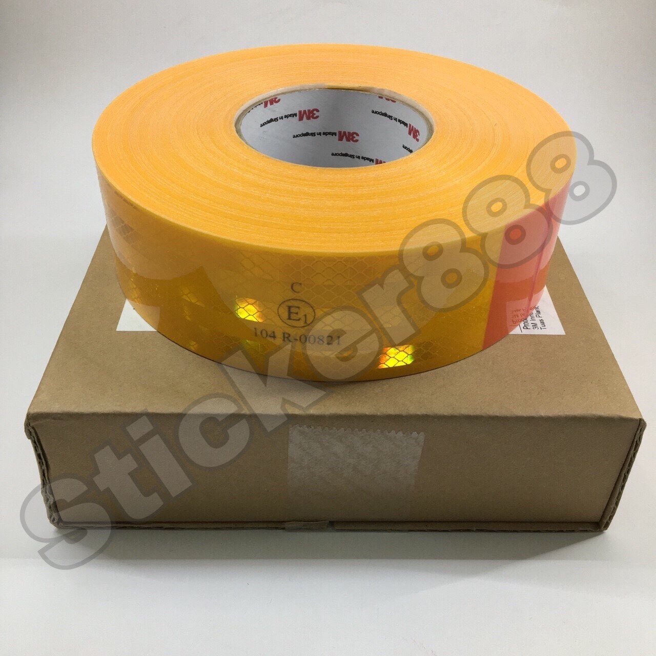 สติ๊กเกอร์สะท้อนแสง ติดรถ สีเหลือง 3M แท้ 55 mm x 50M 983-71 Conspicuity marking (Yellow)