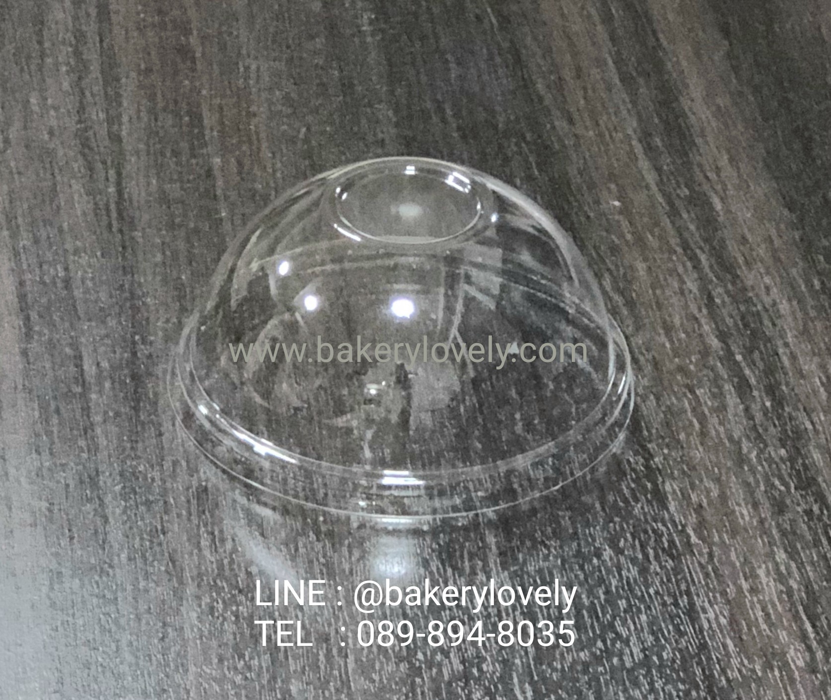 ฝาโดม ( ใส ไม่เจาะรู ) เส้นผ่านศูนย์กลาง 3 cm ปาก 9.8 cm สูง 4.8 cm