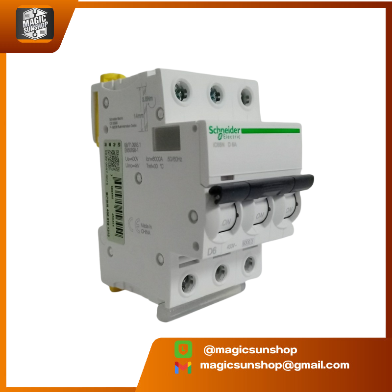 Schneider เบรคเกอร์ Breaker IC65N D6A 3P