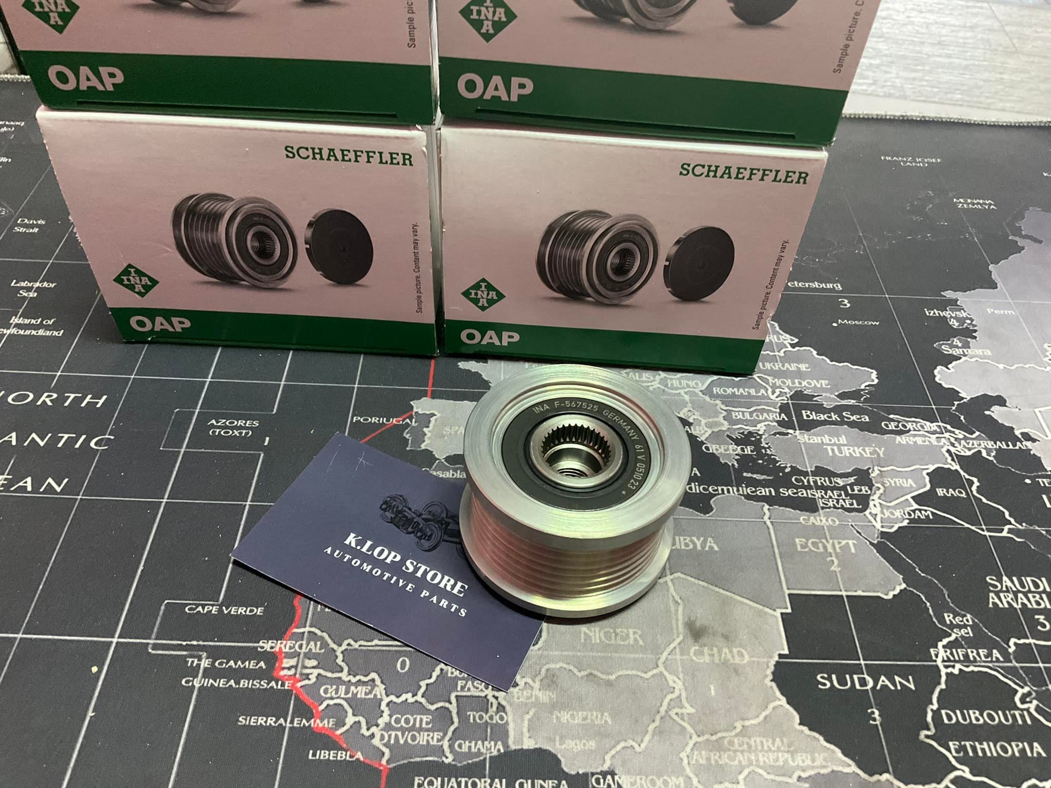 535 0173 10 พูเล่ย์ไดชาร์จ(INA) เครื่อง1-2KD Toyota Vigo 2.5/3.0, Fortuner, Prado KDJ120 รู15mm.