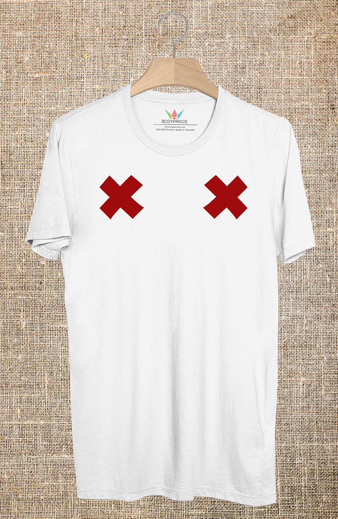 BP90 เสื้อยืด กากบาท