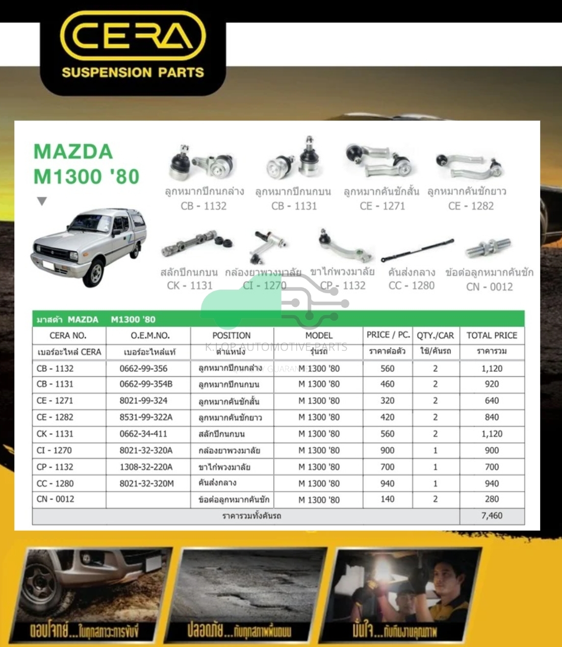 ชุดเปลี่ยนลูกหมากช่วงล่าง (CERA) Mazda M1300