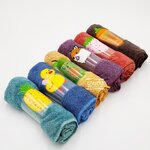 ผ้าเช็ดผมขนเป็ดแบบปักลายการ์ตูน ( 1โหล )