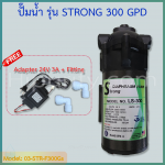 ปั๊ม 300 GPD ปั๊มผลิต(ปั๊มอัด) ปั๊มน้ำเครื่องกรองน้ำ RO Booster Pump รุ่น STRONG พร้อมหม้อแปลง 24V 3A